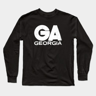 GA Georgia State Vintage Typography Long Sleeve T-Shirt